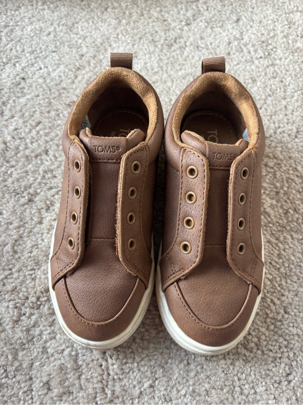 TOMS Kids Brown Slip-On Velcro Sneakers
